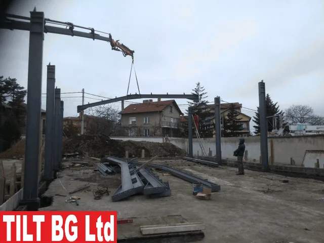 Автосервиз София Зар Ауто - Производство — завършен проект. Проектиране и монтаж на метални халета, складове и конструкции.